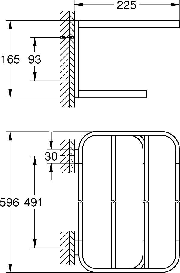 Grohe Selection Полка для полотенец 59,6 см, цвет: сталь 41066DC0