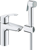 Grohe Eurosmart Смеситель для раковины с гигиеническим душем на 1 отверстие, цвет: хром 23124003