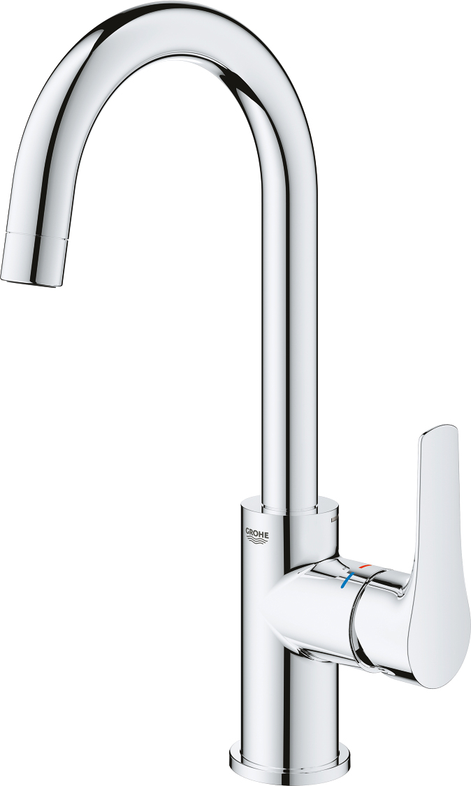 Grohe Eurosmart Смеситель для раковины высокий, с д/к, высота излива 20,8 см, цвет: хром 23970003
