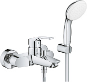 Grohe Eurosmart Смеситель для ванны с душем на 2 отверстия, излив 18,8 см, цвет: хром 33302003