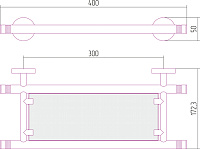 Сунержа Каньон Полка стеклянная 40x17,3x5h см цвет: золото 03-3003-0400