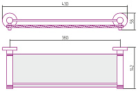 Сунержа Каньон Полка стеклянная с ограничителем 40x14,2x5,8hсм, цвет: золото 03-3004-0400