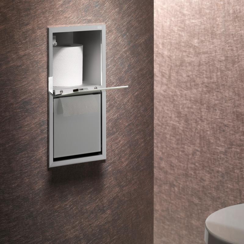 Emco Asis 150 Модуль для туалетной бумаги, встраиваемый, цвет: хром/белый ELS 9725 278 21