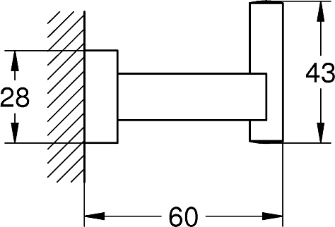 Grohe Essentials Cube Крючок для полотенца, цвет: темный графит, матовый 40511AL1
