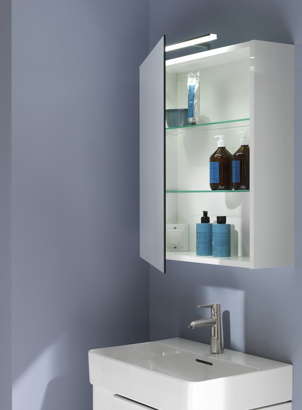 Laufen Base Зеркальный шкаф, с подсветкой 60х18х70h см, цвет: белый 4.0275.1.110.261.1