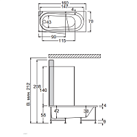 Hafro Ondaria Ванна 170x70 см, б/п SX Professional W/A 2ODA1S8 bi