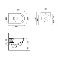 Catalano Zero Унитаз подвесной безободковый 35x55 см, смыв торнадо, Twinglaze, цвет: белый матовый 0111550021