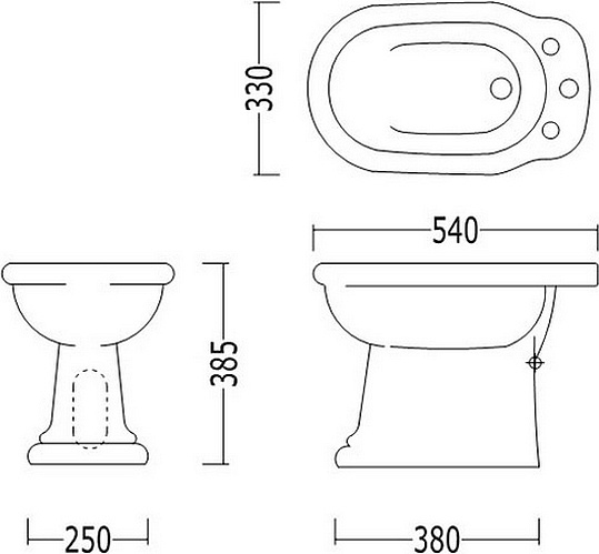 Devon&Devon New etoile Биде напольное 33,5x39h см, цвет: белый IBBID3FNET