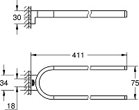 Grohe Selection Полотенцедержатель 7,5 см, цвет: темный графит 41059A00