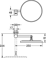 Grohe Selection Косметическое зеркало, прямоугольное 25x8,1h20 см, цвет: темный хром 41077A00