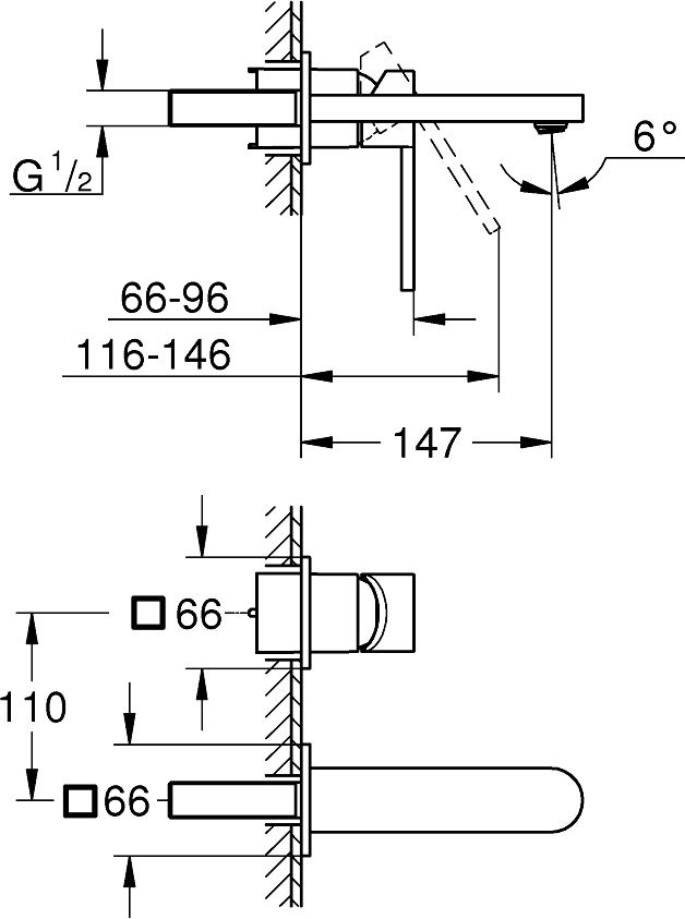 Grohe Plus Смеситель для раковины на 2 отверстия, цвет: теплый закат, матовый 29303DC3