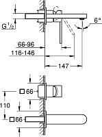 Grohe Plus Смеситель для раковины на 2 отверстия, цвет: теплый закат, матовый 29303DC3