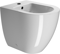 GSI Pura Биде напольное с 1 отверстием под смеситель и переливом, без крепежа, цвет: белый глянцевый 8869111