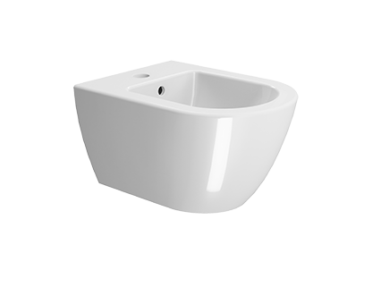 GSI Pura Биде подвесное с 1 отверстием под смеситель и переливом, без крепежа, цвет: белый глянцевый 8864111