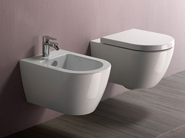 GSI Pura Биде подвесное с 1 отверстием под смеситель и переливом, без крепежа, цвет: белый матовый 8865109