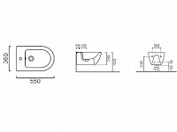 GSI Pura Биде подвесное с 1 отверстием под смеситель и переливом, без крепежа, цвет: ardesia opaco 8865126