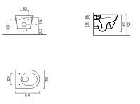 GSI Kube X Унитаз подвесной 50x36 см безободковый, смыв swirlflush, цвет: белый глянцевый 941611