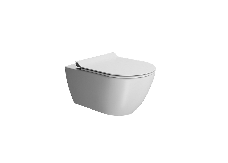 GSI Pura Унитаз подвесной 55x36 см безободковый, смыв swirlflush, цвет: белый матовый 881509