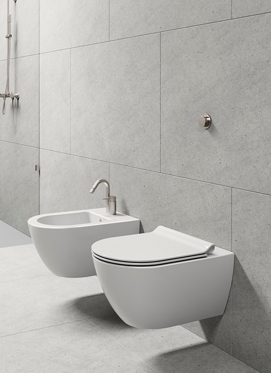 GSI Pura Унитаз подвесной 55x36 см безободковый, смыв swirlflush, цвет: белый матовый 881509