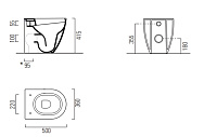 GSI Pura Унитаз подвесной 55x36 см безободковый, смыв swirlflush, цвет: белый матовый 881509