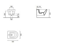 GSI Kube X Биде подвесное с 1 отверстием под смеситель и переливом, без крепежа, цвет: белый матовый 9464109