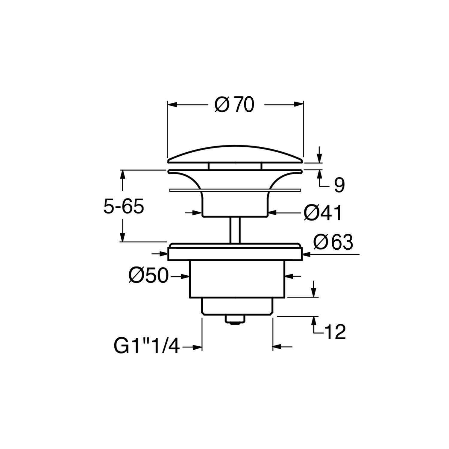 GSI Spares Донный клапан для раковины с керамической крышкой, универсальный, цвет: ghiaccio matte PVC15