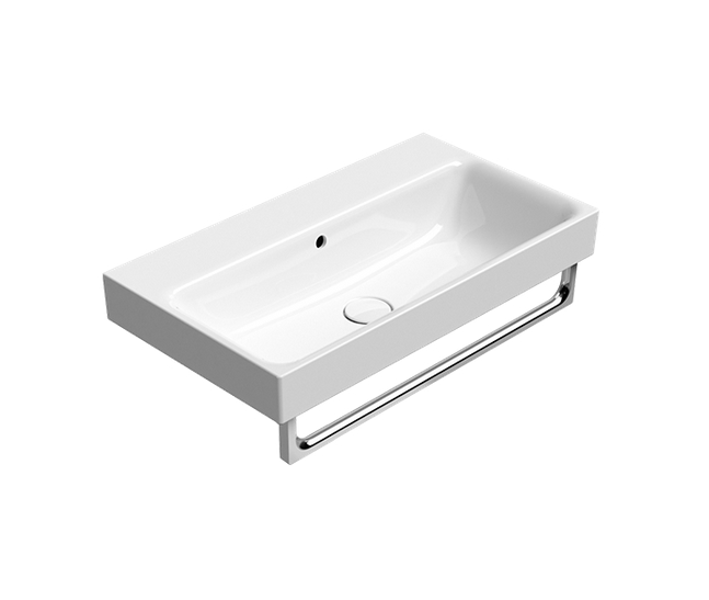 GSI Nubes Раковина подвесная/накладная 70x40 см, 1 отверстие, с переливом, цвет: белый глянцевый 9687111