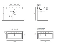 GSI Kube X Раковина подвесная/накладная 100x47 см, 1 отверстие, с переливом, цвет: белый глянцевый 9423111