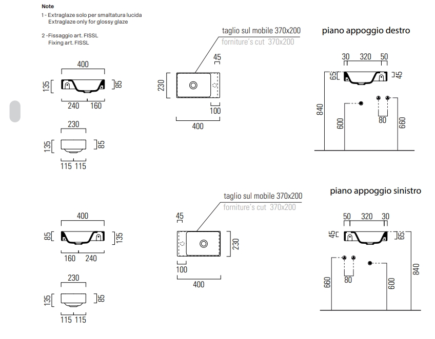 GSI Nubes Раковина подвесная/накладная 40x23 см, без перелива, без д/к, цвет: белый глянцевый 9636011