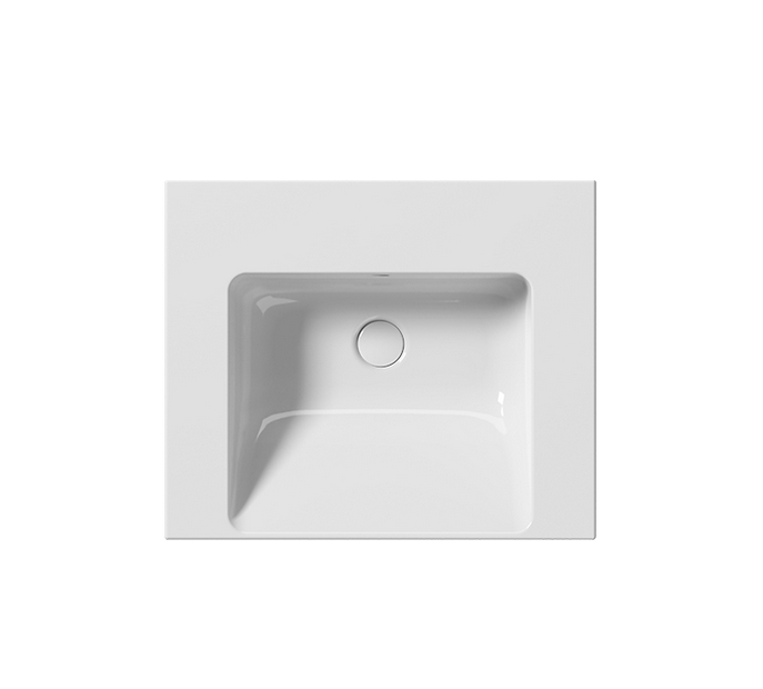 GSI Norm Раковина подвесная/встраиваемая 60x50 см, 1 отверстие, с переливом, цвет: белый глянцевый 8635111