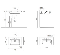 GSI Norm Раковина подвесная/встраиваемая 70x40 см, 1 отверстие, с переливом, цвет: белый глянцевый 8637111