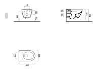 GSI Pura Унитаз подвесной 55x36 см безободковый, смыв swirlflush, цвет: ghiaccio opaco 881515