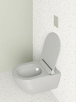 GSI Pura Унитаз подвесной 55x36 см безободковый, смыв swirlflush, цвет: cenere opaco 881517