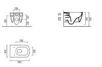 GSI Nubes Унитаз подвесной 55x35 см безободковый, смыв swirlflush, цвет: белый матовый 961509