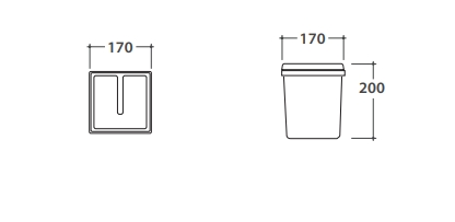 Globo Opi Мусорное ведро с крышкой 17x17 см, цвет: серый OP005CAR