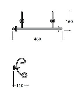 Globo Paestum Полотенцедержатель 46 см, подвесной, цвет: состаренный металл PA044