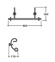 Globo Paestum Полотенцедержатель 46 см, подвесной, цвет: состаренный металл PA044