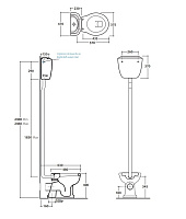 Globo Paestum Труба для подвесного бачка 183h см, цвет: золото BA010