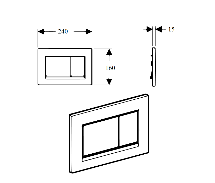 Boheme Кнопка смыва для инсталляции, пластик, цвет: chrome 656