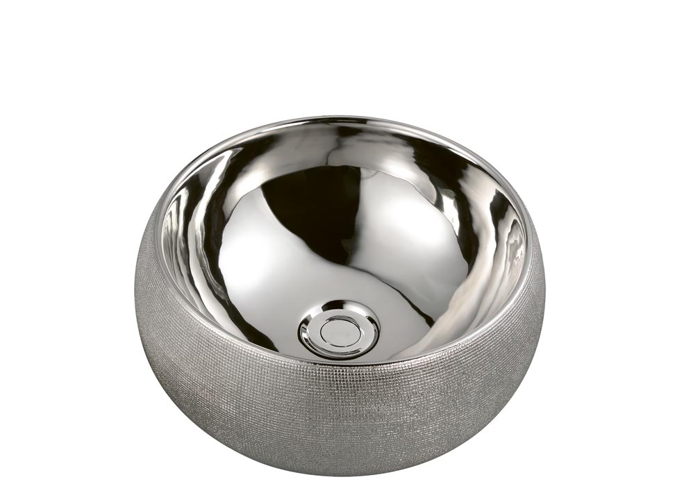 Boheme NeoArt Раковина чаша 39х39х16h см, без перелива, цвет: серебро 863