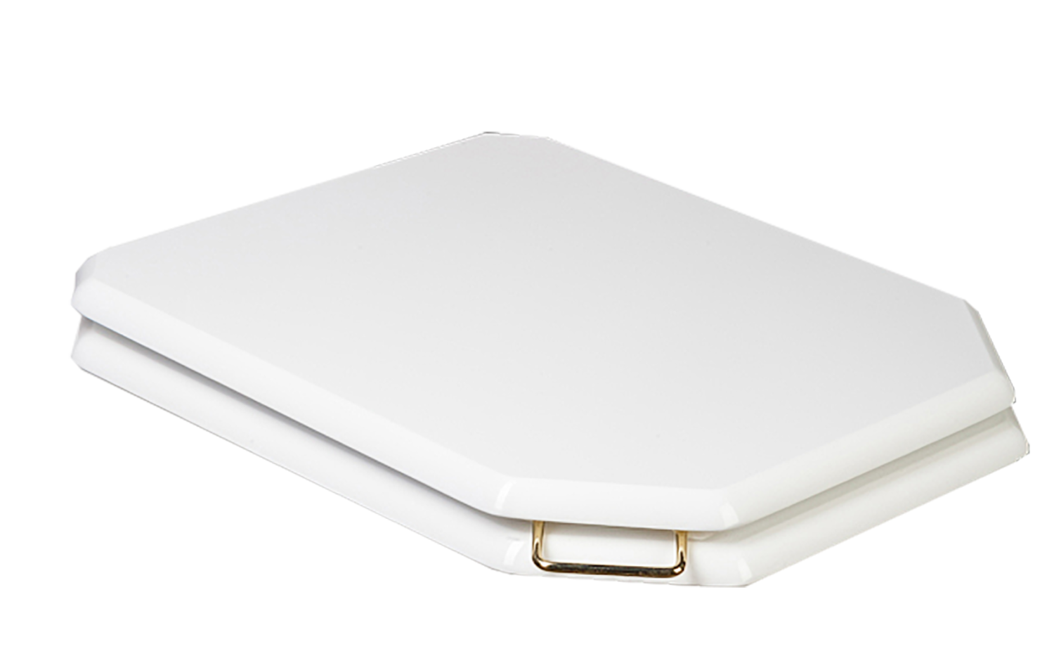 Boheme Vogue Крышка-сиденье для унитаза, с микролифтом, массив дерева, фурнитура gold, цвет: white 947-G