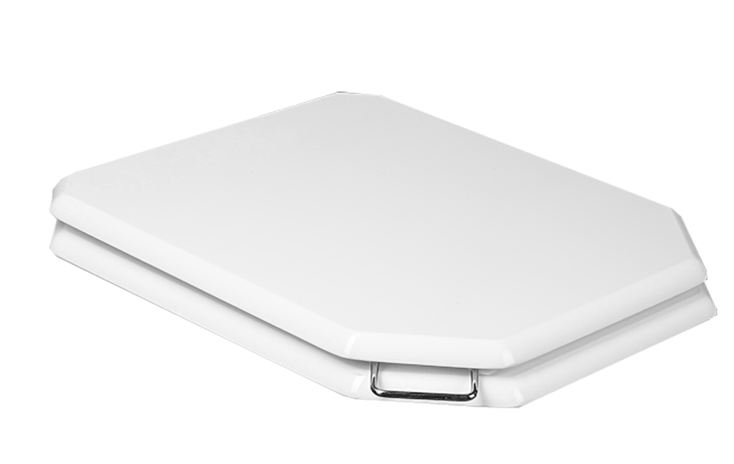 Boheme Vogue Крышка-сиденье для унитаза, с микролифтом, массив дерева, фурнитура chrome, цвет: white 947-CR