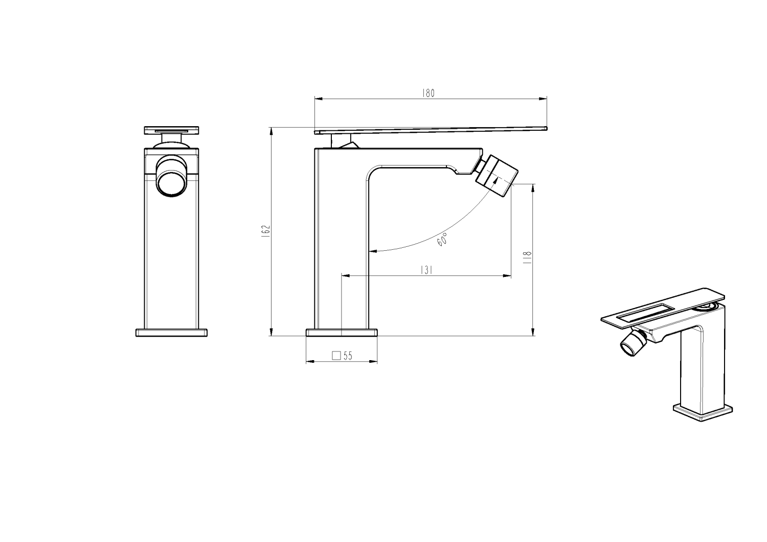 Boheme Q Смеситель для биде, без донного клапана, цвет: gold 146-GG.2