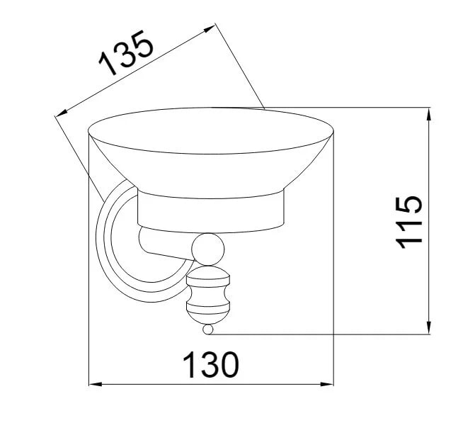 Boheme Vogue Мыльница со стеклянной чашей, подвесная, цвет: chrome 10133
