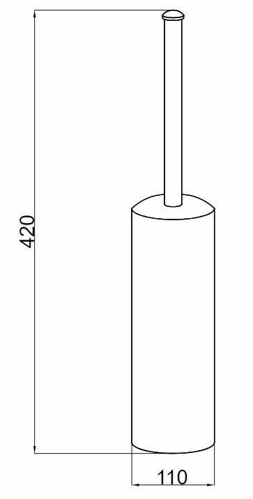 Boheme Vogue Ершик для унитаза напольный с латунной колбой, цвет: chrome 10139