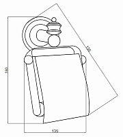 Boheme Palazzo Держатель туалетной бумаги с крышкой, подвесной, цвет: gold 10151