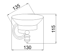 Boheme Palazzo Мыльница со стеклянной чашей, подвесная, цвет: gold 10153