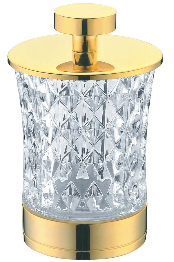 Boheme Стакан для хранения 8x8 см, стеклянная колба, цвет: gold 10215