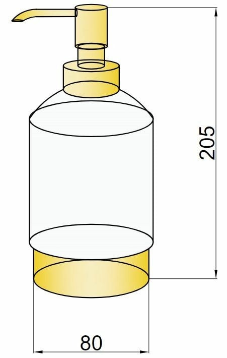 Boheme Дозатор для жидкого мыла, настольный, стеклянная колба, цвет: gold 10222