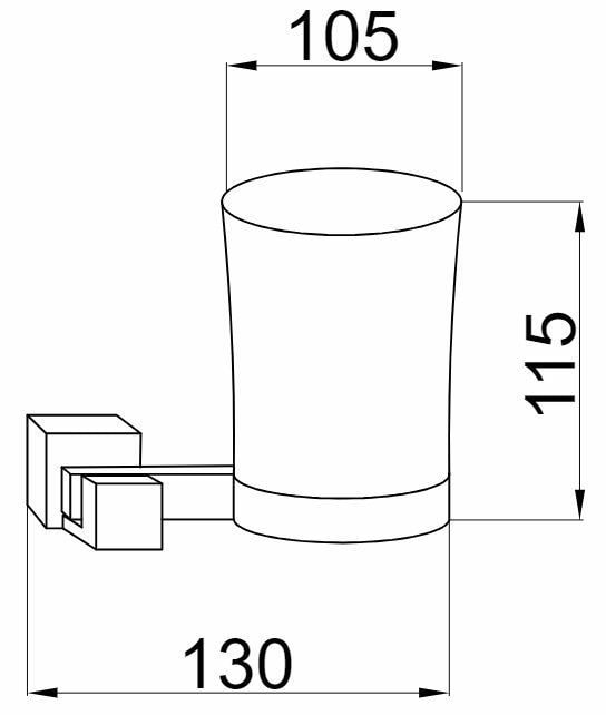 Boheme Venturo Стакан подвесной, стеклянный полупрозрачный, цвет: chrome 10304